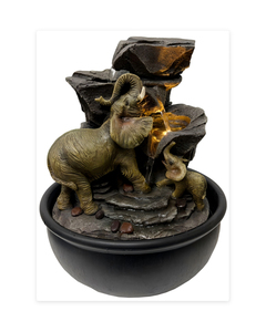 <span class=keywords><strong>Fontaine</strong></span> d'eau en forme de famille d'éléphants avec lumière LED - Product Image 1