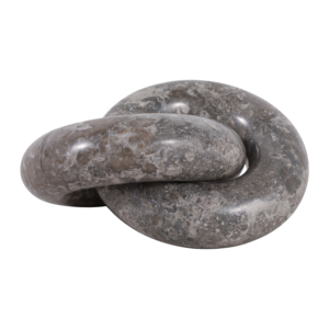 Scultura ad anelli collegati, statuetta ornamentale in marmo per la casa, soggiorno, bagno, ufficio, mensola, tavolino da caffè. - Product Image 1