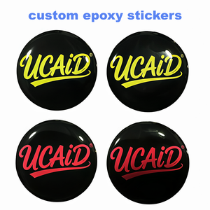 מדבקות לוגו שרף אפוקסי בהתאמה אישית - מדבקות ממותגות זוהרות ניאון לזיהוי מוצרים - Product Image 5