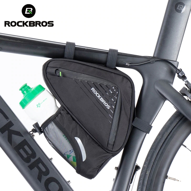 ROCKBROS MTB Road Bicycle Tube Front Frame Triangle Reflective Bags Water Bottle Pocket Cycling Portable Bike Accessories