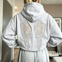 Sweat-shirt à capuche oversize pour femme, style Y2K streetwear, avec empiècements en dentelle et découpes, manches longues, couleur unie, décontracté