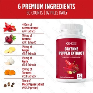 Private Label Cayenne Pepper Capsules Cayenne Pepper Extract Capsules Supports Circulation Heart Health - Product Image 3