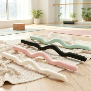 บาร์ออกกำลังกายแบบโค้งตามหลักสรีรศาสตร์ สำหรับการฝึกทั้งร่างกาย สีขาว ชมพู ดำ มิ้นท์ ผลิตจากพลาสติก ใช้ในบ้านได้ เหมาะสำหรับทุกเพศ - Product Image 1