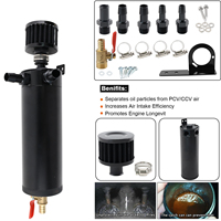 Kit Universal de Depósito Recuperador de Aceite Negro de 750 ML, Tanque Desconcertado de 2 Puertos con Filtro de Respiradero y Válvula de Drenaje, Condición Nueva