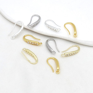 Ganchos para Orejas en Forma de U, Chapados en Oro de 18K, con Circonita Cúbica, Accesorios de Joyería DIY para Pendientes Hechos a Mano, Material Semielaborado - Product Image 1