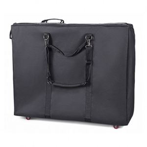 Sacs d'extérieur BSCI fabriqués par un fabricant réel, sac de transport pliable et réglable pour table de massage noire, vente en gros - Product Image 3