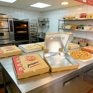 Scatola per Spedizioni in Cartone Ondulato Kraft Personalizzata con Goffratura, Imballaggio Ecologico per Pizza e Alimenti, Dimensione 12 Pollici - Product Image 1
