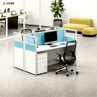 Escritorio de Estación de Trabajo JIUSHUN para 2, 4 o 6 Personas, Mesa de Oficina Ergonómica Moderna Personalizada para Empleados