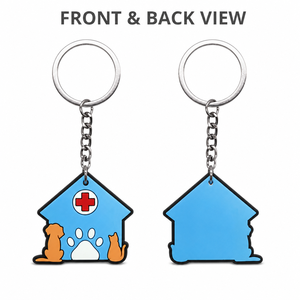 Porte-clés PVC pour vétérinaire, breloque mignonne chien chat, idéal pour la promotion des cliniques vétérinaires, cadeau personnalisé avec logo, vente en gros - Product Image 3