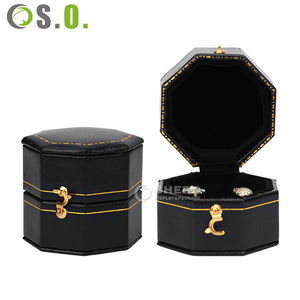 Luxury Custom Trademark Silk Interior Upscale Black Leather <b>Jewelry</b> <b>Box</b> Packaging Necklace Ring <b>Jewelry</b> <b>Box</b> - Product Image 3