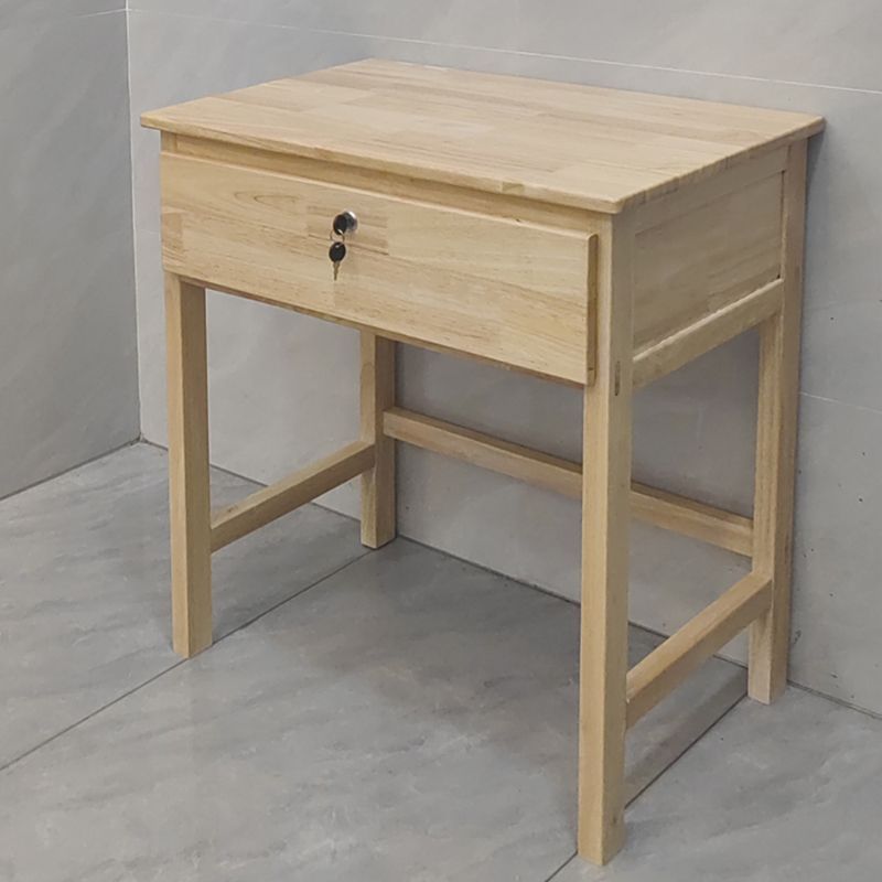 Table simple en bois massif avec tiroirs