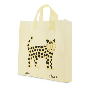 ถุงช้อปปิ้งพลาสติกเคลือบเงาสำหรับร้านค้ากีฬาใช้ซ้ำได้สีเหลือง XL - Product Image 1