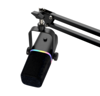 Nouveau Microphone Dynamique Cardioïde USB/XLR KD8Y+ RGB 2025 pour Podcast, Gaming et Streaming en Direct avec Bras Articulé