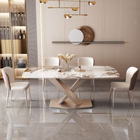 Ensemble table et chaises de salle à manger de luxe moderne pour 6 personnes, ensemble table et chaises de différentes couleurs pour la salle à manger
