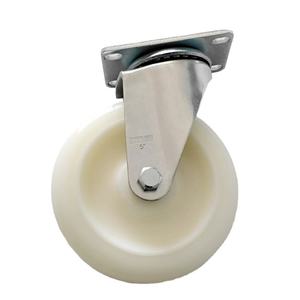 Ruedas Giratorias Industriales de Nylon Blanco de 5 Pulgadas (125 mm) con Rodamientos de Bolas, Duraderas, Personalizables, con Soporte ODM/OEM y Protectores de Rosca - Product Image 1