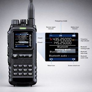 SenHaiX SHX-8650 Walkie Talkie de Doble Banda, Radio Bidireccional de Alta Potencia de 5W, Banda Aérea, Alerta de Emergencia SOS, Audio Bluetooth - Product Image 5