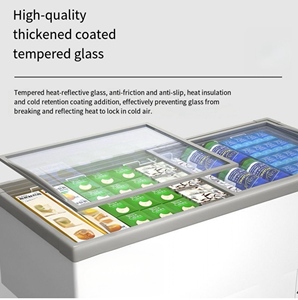 <span class=keywords><strong>Congélateur</strong></span> commercial haut de gamme avec vitrine pour fruits de mer et porte coulissante en verre - Product Image 5