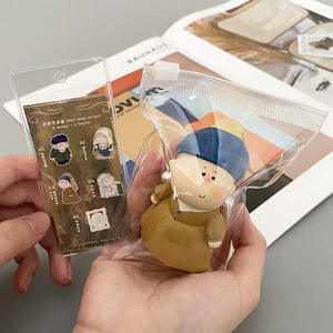 Petits sacs d'emballage pour bijoux pochette à bijoux en pvc Fermeture à glissière givrée sacs de poche pour bijoux Sac en plastique personnalisé avec logo transparent - Product Image 1