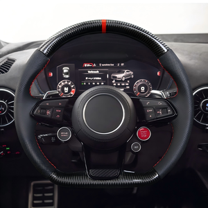 Volant de direction en fibre de carbone véritable populaire pour <span class=keywords><strong>Audi</strong></span> R8 <span class=keywords><strong>TT</strong></span> TTRS 2016+ Style sport Volant de direction de voiture Couleur personnalisée - Product Image 1