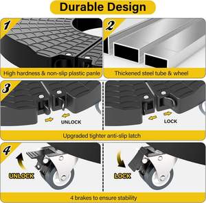 Caddy de plante rond réglable 15-22IN avec roulettes verrouillables support roulant/chariot/rouleau pour jardinière, pot de fleur - Product Image 3