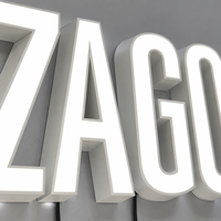 Enseigne LED personnalisée à éclairage frontal pour restaurant, café, boutique, magasin de détail, façade, entrée, devanture de magasin