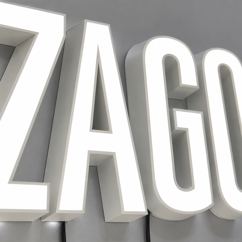 Custom 3D Hologram LED Front Lit Sign IP65 Waterproof Facade Display ...