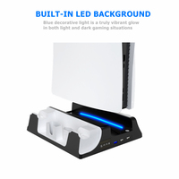 Stasiun Pengisian Daya Multifungsi untuk Ps 5 Usb3.0 Usb 2.0 Penyangga Perlengkapan Gaming dengan Kipas Pendingin p5 slim