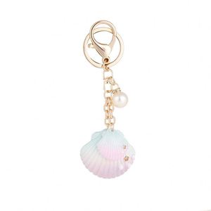 Wholesale Colorful Gradient Shell Creative Pearl Keychain, Bag Hanger, Fashion <b>Accessory</b>,Trendy Women's Keyring - Product Image 4
