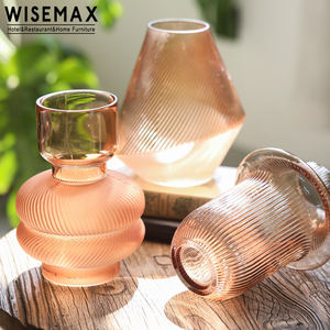 WISEMAX FURNITURE Nordic home decoration <span class=keywords><strong>vasi</strong></span> di fiori di colore trasparente piccoli <span class=keywords><strong>vasi</strong></span> di gemme di vetro rotondi per la camera d'albergo di casa - Product Image 6