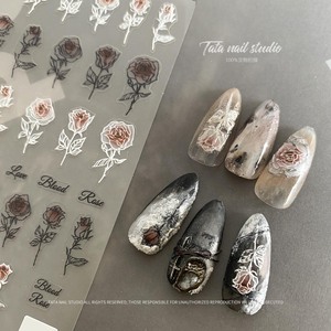 Pegatina 5d, mariposa sedienta de sangre, rosa, Margarita, pajarita rosa, tomoni en relieve, autoadhesivo, decoración artística para uñas - Product Image 1