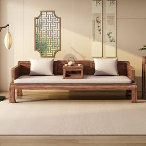 Chinese Style Luohan Bed Solid Wood <b>Sofa</b> With Tea Table Living Room Tatami Bed Convertible Furniture - Product Image 1