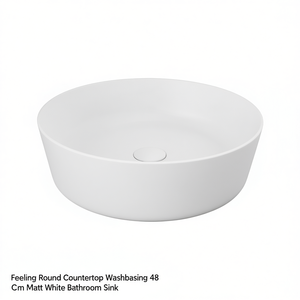 Lavabo Redondo de Sobremesa Feeling de 48 cm, Blanco Mate, para Baño - Product Image 2