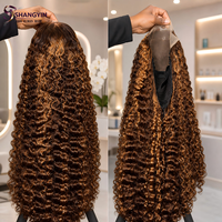 Perruque Lace Front en Cheveux Humains Bouclés Kinky, Sans Colle, Dentelle HD Transparente, Pré-Pluckée, Ligne de Cheveux Naturelle pour Femmes Noires