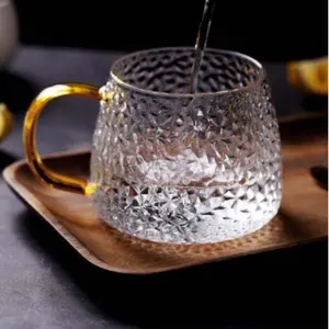 420Ml Julep Cup Turkije Gehamerd Moskou Muilezel Mok Bier Glas Amber Glas Koffie Mok Kleur Glas Reliëf Mason Jars