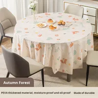 Nappe jetable en plastique imprimée Forêt d'automne (5 pièces par paquet) – Housse de table de salle à manger et de table basse imperméable et anti-taches pour