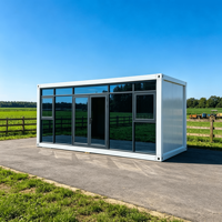 Maison Modulaire Préfabriquée avec Mur en Verre, Conteneur 20ft 40ft, Maisonnette de Luxe Compacte, Bureau, Hôtel, Portable, Mobile, Démontable