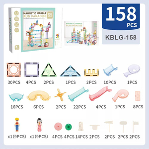 158 pz 158 pz mattonelle di plastica magnetiche per costruzione giocattoli e pipe Set didattico in marmo funziona con magneti educativi