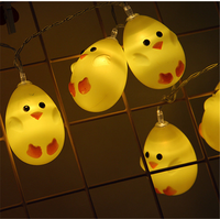 Lumière LED rechargeable à piles en cuivre pour intérieur IP44, 10 LED, design poulet de Pâques, décoration de festival