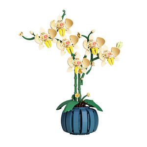 Weile Creative Orchid Flower Building <b>Block</b> Set 400-800 Pieces Assembly Toy For Teens Desktop Ornament Gift - Product Image 1