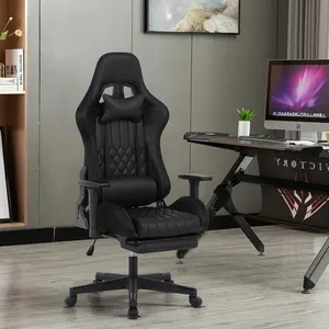 450 Lbs Pu Lederen Silla 'S Gamer Pro Ergonomische Racestoel Met Intrekbare Voetensteun