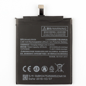 BN34แบตเตอรี่สำรอง3000mAh ของแท้สำหรับโทรศัพท์มือถือ <span class=keywords><strong>Xiaomi</strong></span> <span class=keywords><strong>Redmi</strong></span> 5A แบตเตอรี่ดิจิตอล - Product Image 4