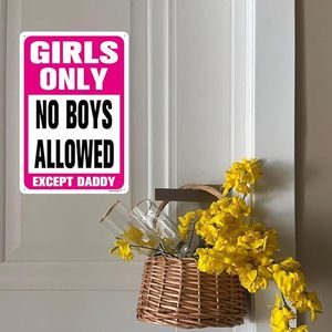 Nette Mädchen nur Zeichen Keine Jungen erlaubt außer Papa Zeichen, rosa Dekorationen für Mädchen Höhle Schlafzimmer Wohnzimmer Wand dekoration - Product Image 4