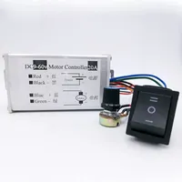 Contrôleur de vitesse de moteur PWM DC 9-60V 20A avec interrupteur marche/arrêt, boîtier de protection, module régulateur