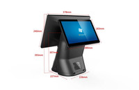 Terminal de point de vente tout-en-un WUXIN, tablette de facturation multipoint, écran tactile 15,6/15 pouces, double écran, imprimante thermique pour système de paiement