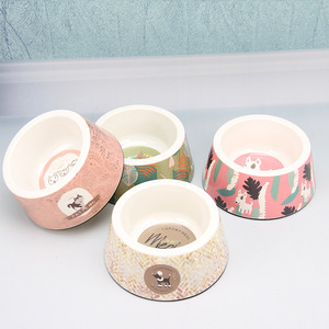 Decorative <strong>Round</strong> Melamine Cat <strong>Dog</strong> Food Water Feeder Pet <strong>Bowl</strong> - Product Image 1