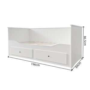 Divano Letto Singolo Multifunzionale Bianco con Struttura in Legno per Soggiorno, Letto per Bambini con Vano Contenitore - Product Image 6
