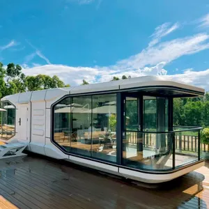 E7-4 Luxury Portable Mobile Hotel Home Stay Resort Building Ready To Ship Prefab Vessel Capsule Cabin Holiday House