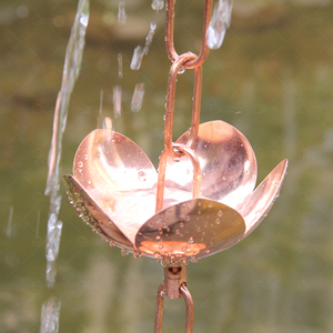 Monarca de cobre puro de loto de cadena y la lluvia cadena para alcantarilla sistema - Product Image 3