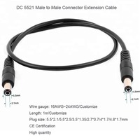 Câble d'extension d'alimentation DC 12V 24V, connecteur mâle-mâle 5,5*2,1, cordon d'alimentation DC 18AWG, câble à fiche 5,5*2,5 mm