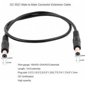 <span class=keywords><strong>Cable</strong></span> de Extensión de Alimentación CC de 12V 24V, Conector Macho <span class=keywords><strong>a</strong></span> Macho de 5.5*2.1, <span class=keywords><strong>Cable</strong></span> de Alimentación CC de 18AWG, <span class=keywords><strong>Cable</strong></span> con Enchufe de 5.5*2.5mm - Product Image 3